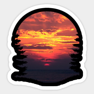 Michigan Sunset -Camping by the Water Sticker